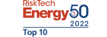 An award logo recognising Lacima as one of the top 10 companies in Risk Tech's 2022 Energy50 rankings. The award is testament to Lacima's excellence in energy risk and analytics.