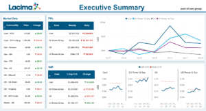 Interactive Power BI dashboard integrating Lacima Analytics mark-to-market data for valuation insights A screenshot of an interactive dashboard created by integrating valuation mark-to-market (MtM) data outputs from Lacima Analytics with Microsoft Power BI.