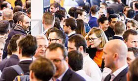 Image of people at E-World - Europe's largest trade fair representing Lacima's dedication to global energy and commodities valuation, optimisation and risk management
